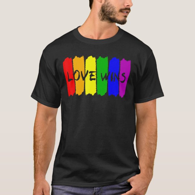 T-shirt Lgbt Pride Loin gagne Rainbow Support Gay Lesbian (Devant)