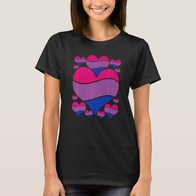 T-shirt Lgbt Pride Mois Queer Bisexualité Drapeau Coeur Pr (Devant)