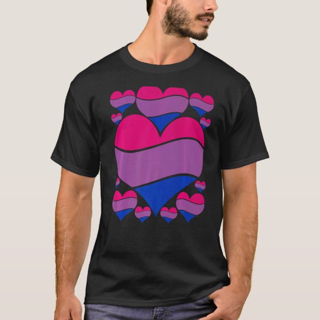 T-shirt Lgbt Pride Mois Queer Bisexualité Drapeau Coeur Pr (Devant)
