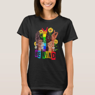 T-shirt Lgbt Pride Mois Tournesol à la main Be Kind Sign L