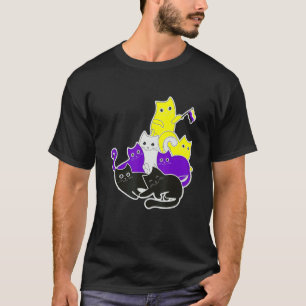 T-shirt Lgbt Pride Mouvement social Drapeau de chat non bi