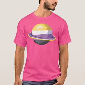 T-shirt Lgbt Pride Non Binary Flag Saturn Astronomie Non B