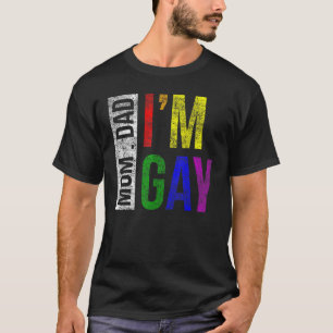 T-shirt LGBT Pride papa Maman Je suis gay Rainbow Family S