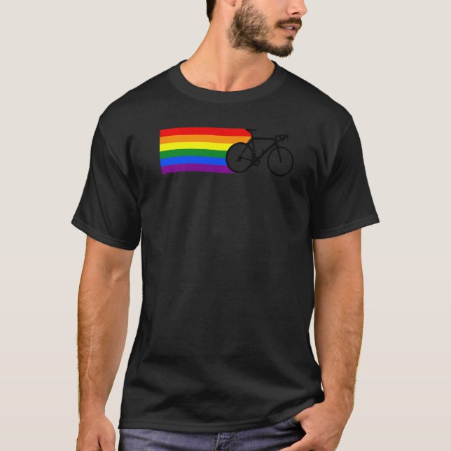 T-shirt Lgbt Pride Rainbow Cyclist Vélo Vélo Vélo Lg (Devant)