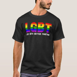 T-shirt Lgbt Pride Rainbow Support La vie se passe mieux