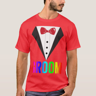 T-shirt LGBT Pride RainbowBachelor PartyMariage gayGroom