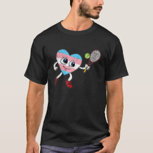 T-shirt LGBT Q Sport Transgenre Fierté Coeur Tennis Hommes