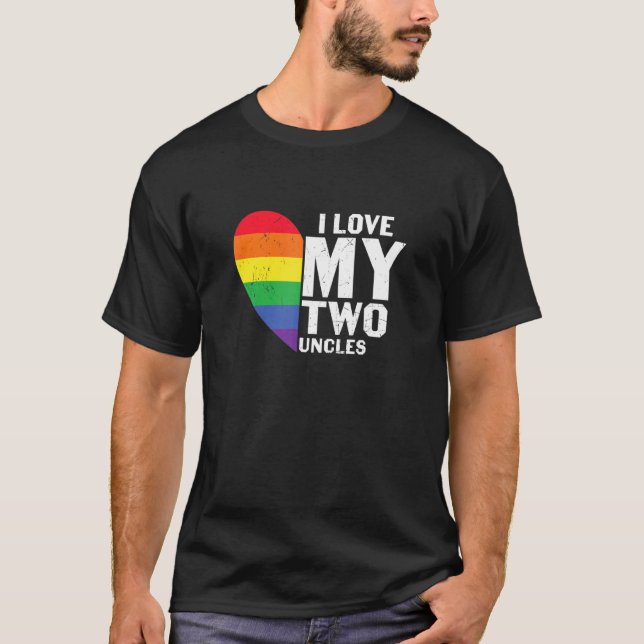 T-shirt Lgbt Queer Pride Mouvement Social Aimer Mon Oncle  (Devant)