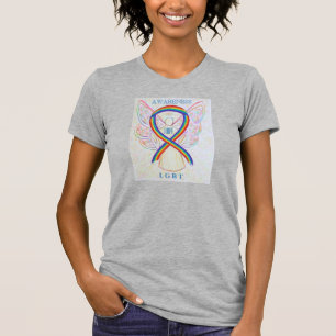 T-shirt LGBT Rainbow Awareness Ribbon Angel Custom Shirt