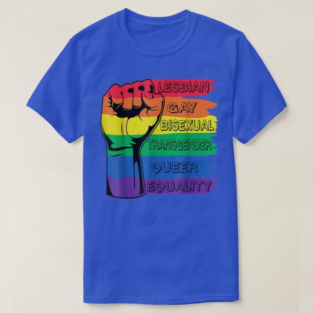 T-shirt LGBT Rainbow Fist Prith Moth LGBTQ Gay pride  (Design devant)