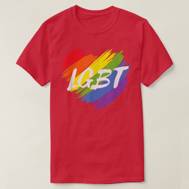 T-shirt LGBT Rainbow Heart Design Support Equality LGBTQ P (Design devant)