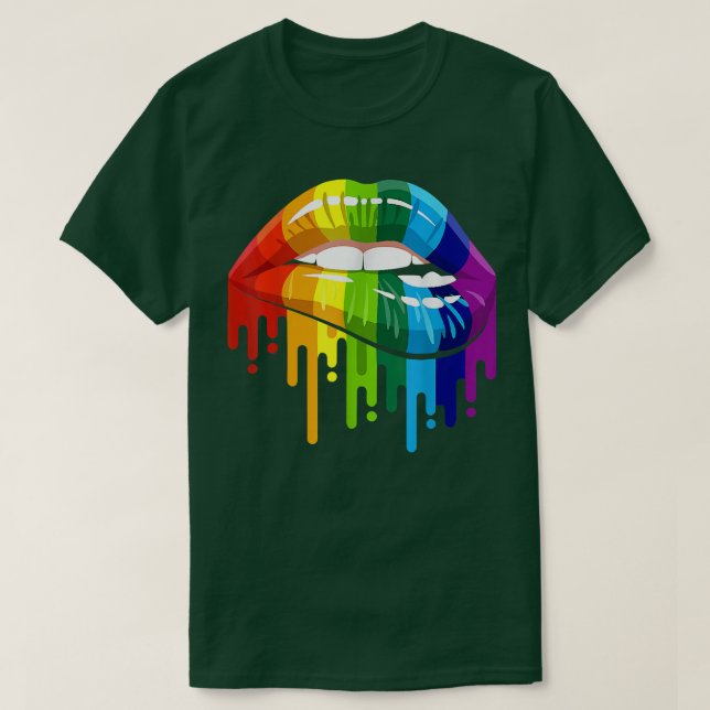 T-shirt LGBT Rainbow Lip Gay Pride  (Design devant)