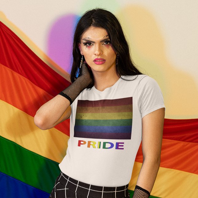 T-shirt LGBT Rainbow Pride drapeau style rétro (LGBT Rainbow Pride Flage Retro Style Women's T-Shirt)