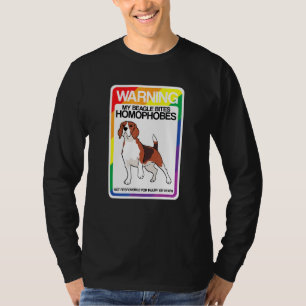T-shirt Lgbt Rainbow Warning Beagle Bites Homophobes