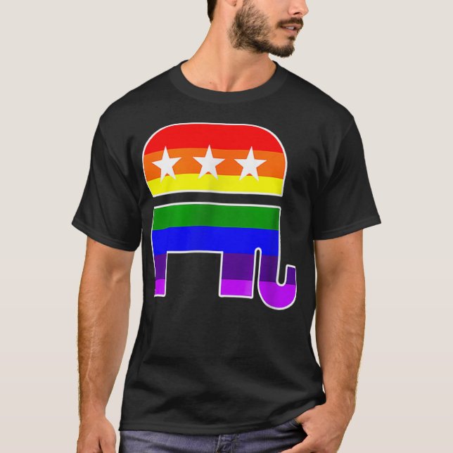 T-shirt LGBT Républicain Elephant Pride drapeau conservate (Devant)