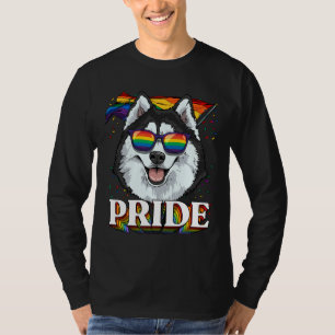 T-shirt Lgbt Sibérien Husky Gay pride Lgbtq Rainbow Drapea