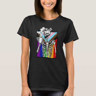 T-shirt Lgbt Skeleton Drink Coffee Gay Transger Lgbtq Prid