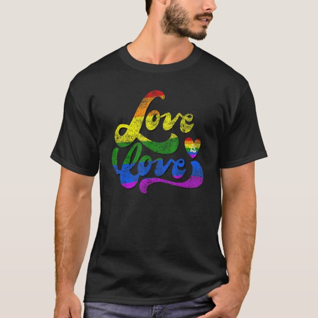 T-shirt Lgbt Support Rainbow Pride L'amour est l'amour les (Devant)