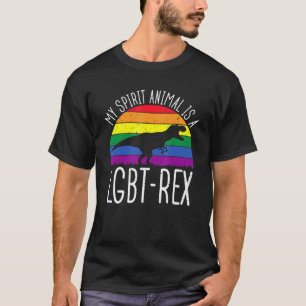 T-shirt Lgbt - T-Rex Gay pride Coucher de soleil de dinosa