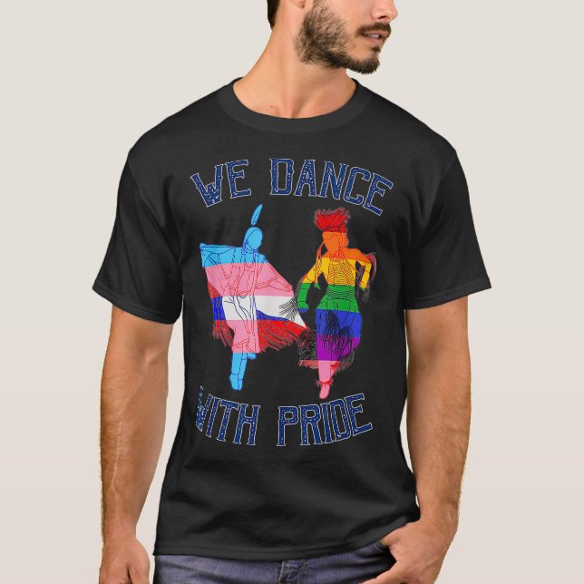 T-shirt LGBT We Dance With Pride Native American (Devant)