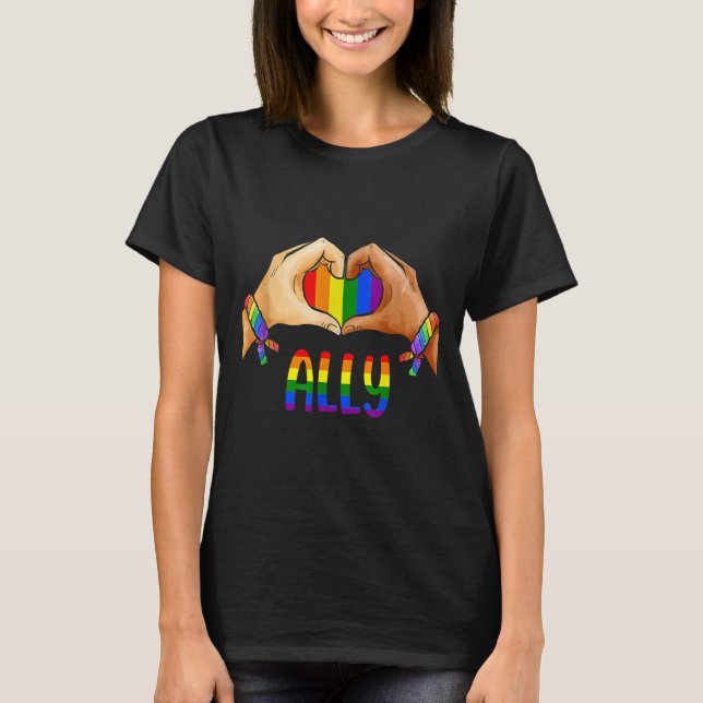 T-shirt Lgbtq Ally T Shirt Pour Hommes Gay pride Femmes En (Devant)