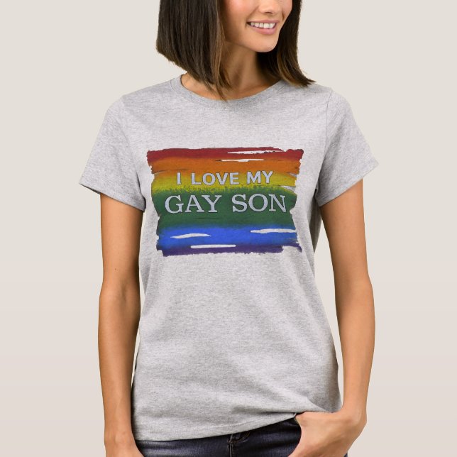 T-shirt LGBTQ amour et égalité Arc-en-ciel J'aime mon fils (Devant)