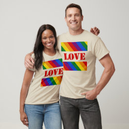 T-shirt LGBTQ+ Arc-en-ciel en bandes pour le mois de la fi