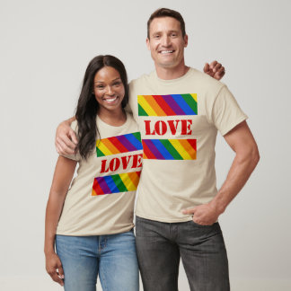 T-shirt LGBTQ+ Arc-en-ciel en bandes pour le mois de la fi