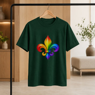 T-shirt LGBTQ Arc-en-Ciel Fleur De Lis