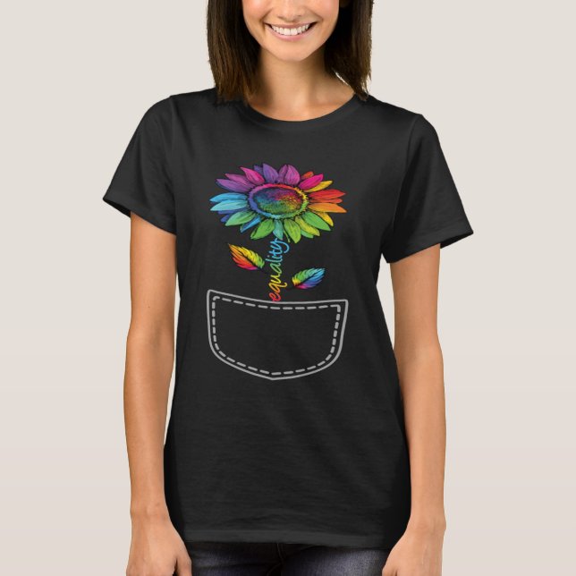 T-shirt LGBTQ Arc-en-ciel Tournesol Gay Fierté d'amour éga (Devant)