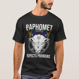 T-shirt Lgbtq Baphomet Satan Devil Respect Pronounes