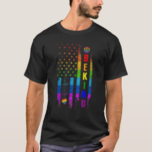 T-shirt Lgbtq Be Kind Gay pride Lgbt Rainbow American Flag