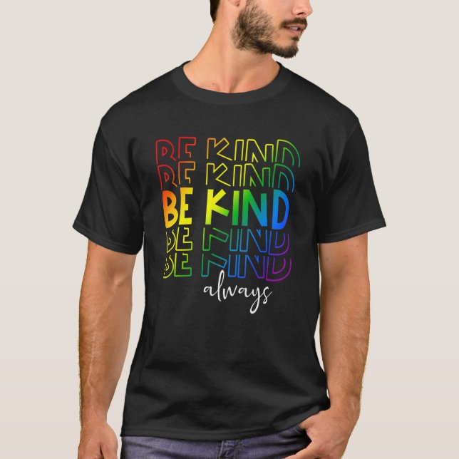 T-shirt Lgbtq Be Kind Gay pride Lgbt Tie Dye Drapeau Retro (Devant)
