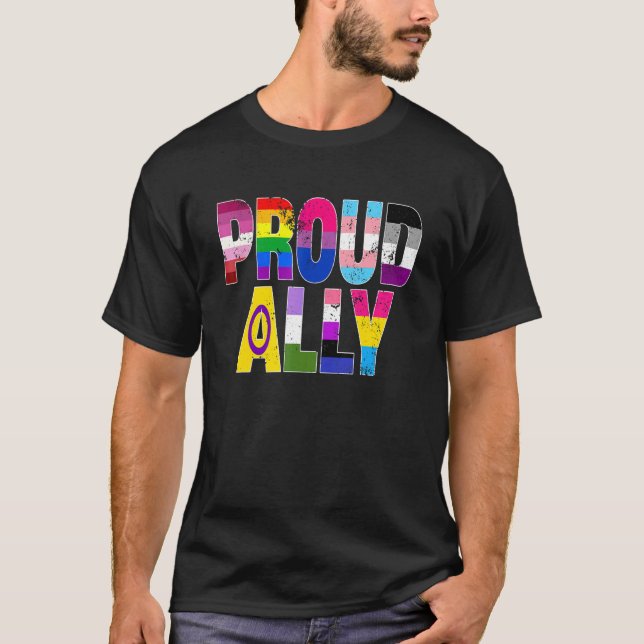 T-shirt LGBTQ Black Pride Fier Ally Lesbian Gay Bi Trans (Devant)