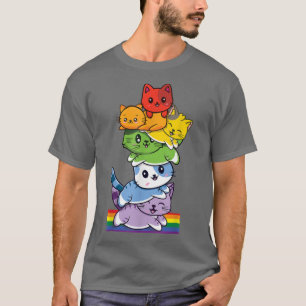 T-shirt LGBTQ Cat Cute Gay pride arc-en-ciel LGBTQ LGBT Pr