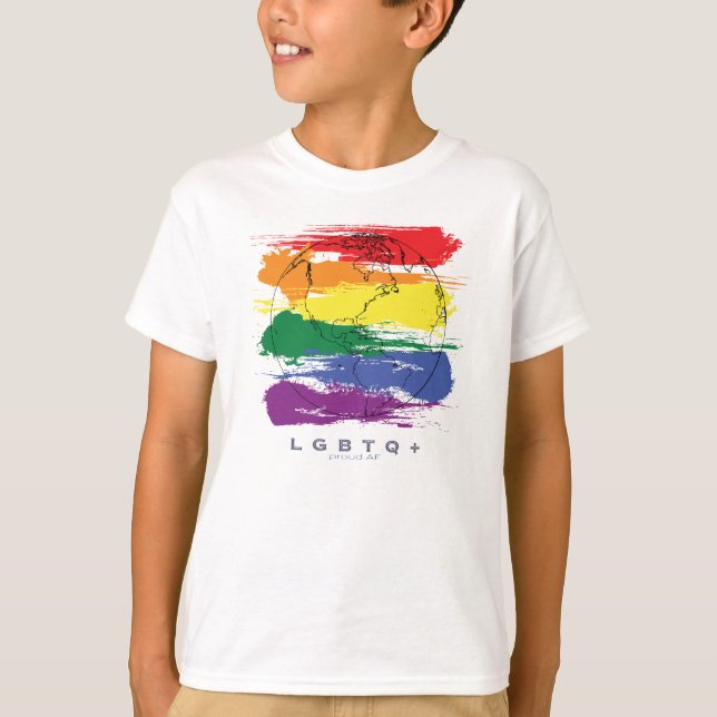 T-shirt LGBTQ+ Fier AF Global (Devant)