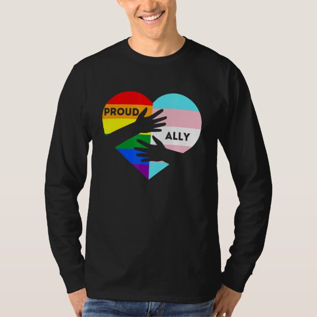 T-shirt Lgbtq Fier Ally - Trans Pride Transgenre Ally (Devant)