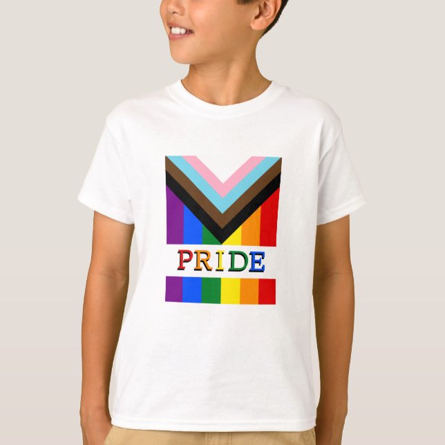 T-shirt LGBTQ & Fierté - Arc en ciel - Progrès - Enfants (Devant)