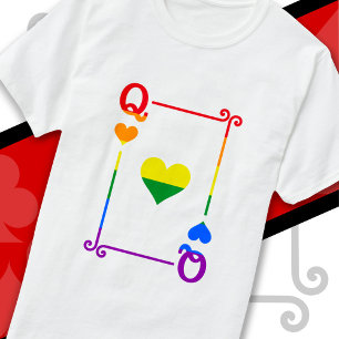 T-shirt LGBTQ Fierté Drapeau Jouer aux cartes Coeurs de ca