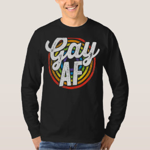 T-shirt Lgbtq Gay Af Pride Lgbt Ally Rainbow Flag Retro Vi
