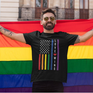 T-shirt LGBTQ Gay pride Loin remporte le drapeau américain