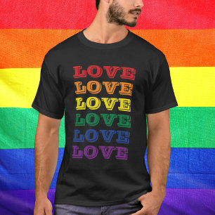 T-shirt LGBTQ Gay pride Love Personnalisable Texte Répété