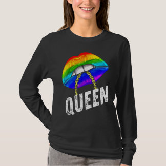 T-shirt Lgbtq Gay Queen Lips Chain Gay Rights Fière Fierté