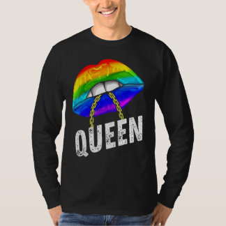 T-shirt Lgbtq Gay Queen Lips Chain Gay Rights Fière Fierté