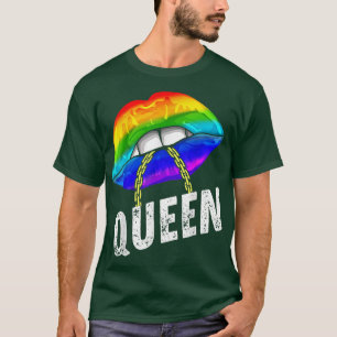 T-shirt Lgbtq Gay Queen Lips Chain Gay Rights Fière Fierté