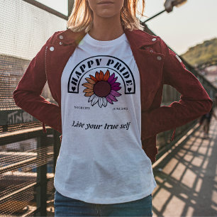 T-shirt LGBTQ Happy Pride : Tournesol en couleur du drapea