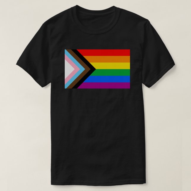 T-shirt LGBTQ+ Indicateur de fierté de progrès (Design devant)