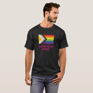 T-shirt LGBTQ+ Indicateur de progrès inclusif - Votre text