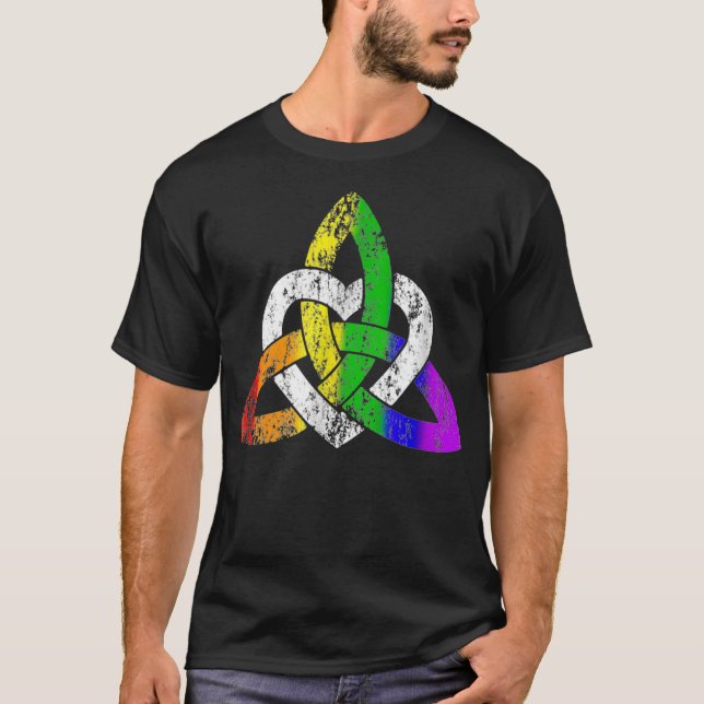 T-shirt LGBTQ Irish Celtic Knot trinity coeur gay St Patri (Devant)