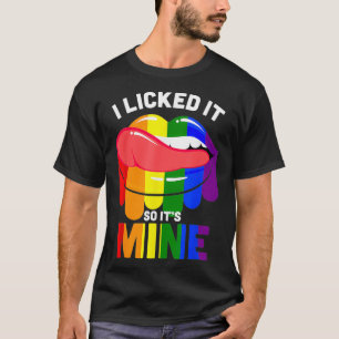 T-shirt LGBTQ Je L'Ai Laissé Ainsi Sa Mine Rainbow Lips Ca